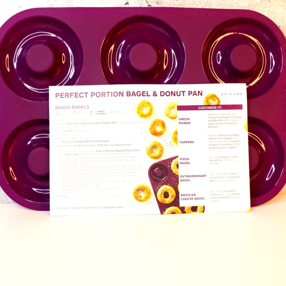 Epicure Perfect Bagel & Donut Pan FGRD Silicone Non Stick Flexible Easy Release